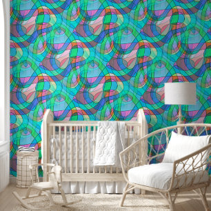 Abstracte kunst - Squiggly Loops Seamless Pattern Behang