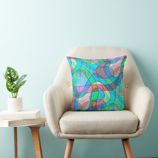 Abstracte kunst - Squiggly Loops Seamless Pattern  Kussen (Stoel)