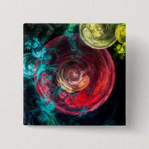 Abstracte Kunst Sterrenstelsels Cirkels Vierkante Button 5,1 Cm