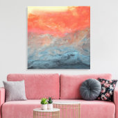 Abstracte Kunst - "Stormy Sunset" Canvas Afdruk (Insitu (Woonkamer))