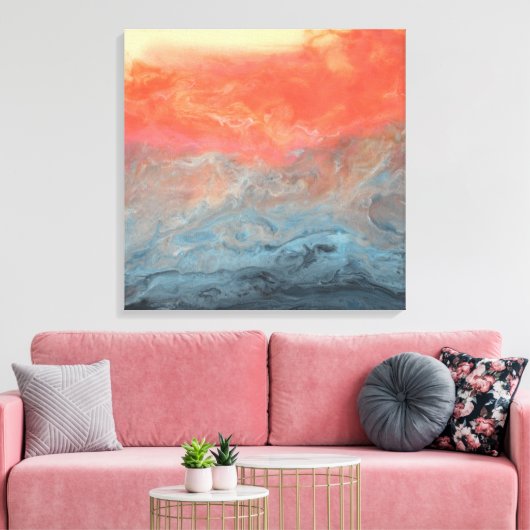Abstracte Kunst - "Stormy Sunset" Canvas Afdruk (Insitu (Woonkamer))
