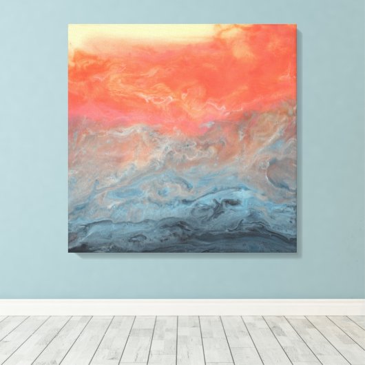 Abstracte Kunst - "Stormy Sunset" Canvas Afdruk (Insitu (Houten vloer))