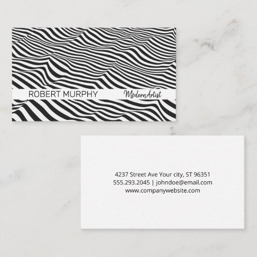 Abstracte kunst | Stripes Wave Visitekaartje (Voorkant / Achterkant)