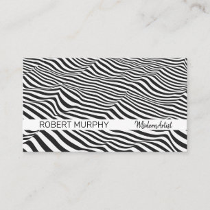 Abstracte kunst   Stripes Wave Visitekaartje