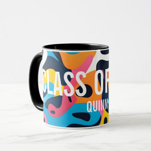 Abstracte kunst student Afstuderen klasse van 2025 Mok (Voorkant links)