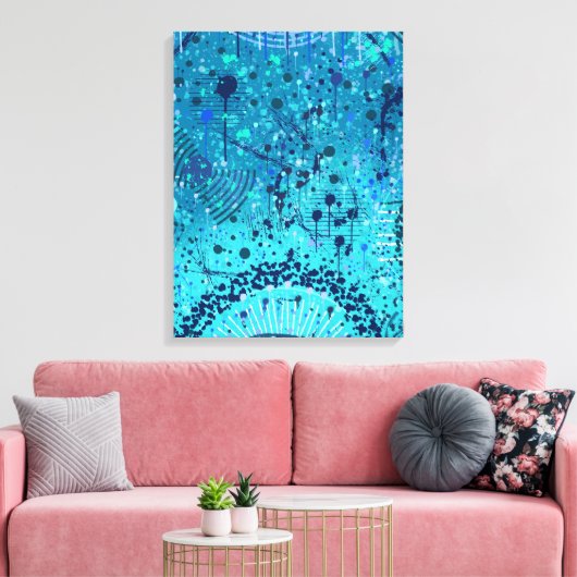 Abstracte Kunst: Symfonie op de Zee Canvas Afdruk (Insitu (Woonkamer))