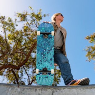 Abstracte Kunst: Symfonie op de Zee Persoonlijk Skateboard