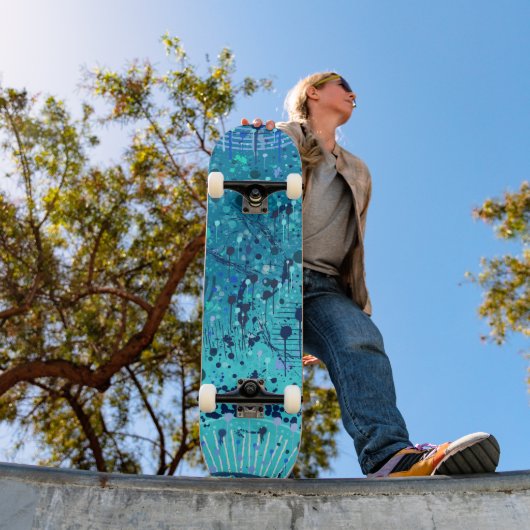 Abstracte Kunst: Symfonie op de Zee Persoonlijk Skateboard (Buiten 1)