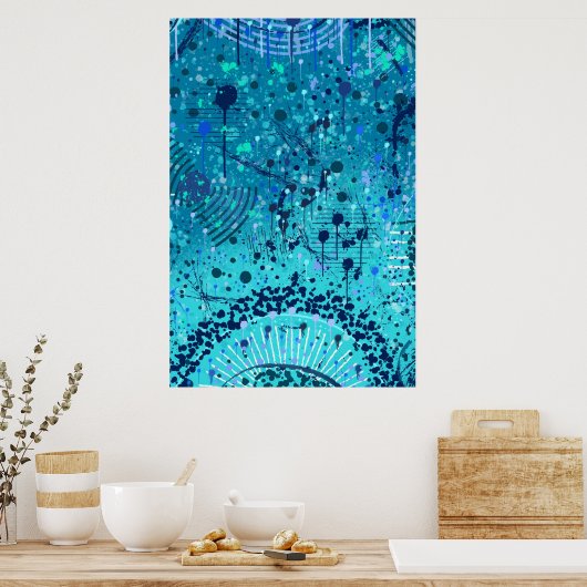 Abstracte kunst: Symfonie op zee Poster (Keuken)