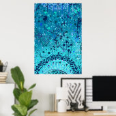 Abstracte kunst: Symfonie op zee Poster (Thuiskantoor)