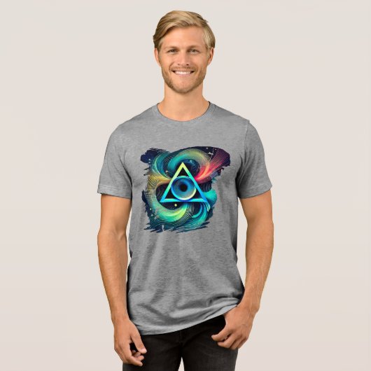 Abstracte kunst T-shirt - Neon Pulse (Voorkant volledig)