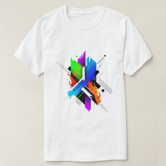 Abstracte Kunst T-Shirt – Uniek Modern Design (Design voorkant)