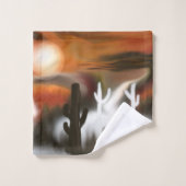 Abstracte kunst tegen brand en ijs in het zuidwest bad handdoek (Wasdoekje)