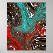 Abstracte kunst tegen brand en ijs poster (Voorkant)