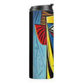 Abstracte Kunst Thermische Bekerkop Thermosbeker (Gedraaid links)