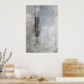 abstracte kunst "Totale toner" Grijs en beige Poster (Keuken)