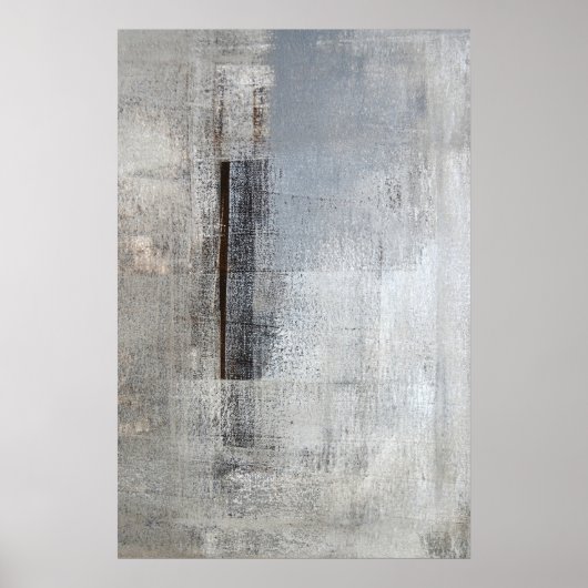 abstracte kunst "Totale toner" Grijs en beige Poster (Voorkant)