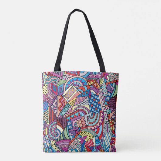 Abstracte kunst tote bag (Achterkant)