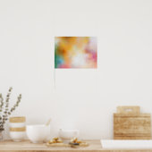 Abstracte kunst Trendy Colorful Modern Blue Green Poster (Keuken)