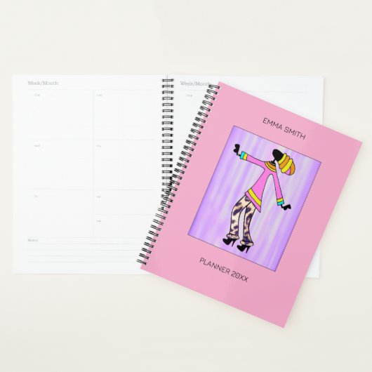 Abstracte kunst, trendy en elegant meisje planner (Display)
