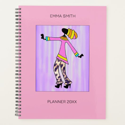 Abstracte kunst, trendy en elegant meisje planner (Voorkant)