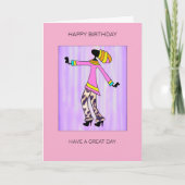 Abstracte kunst, trendy en elegante meisjesverjaar kaart (Voorkant)