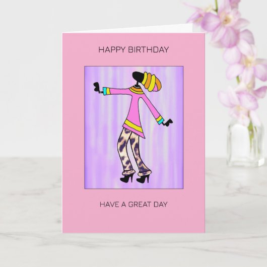 Abstracte kunst, trendy en elegante meisjesverjaar kaart (Orchidee)