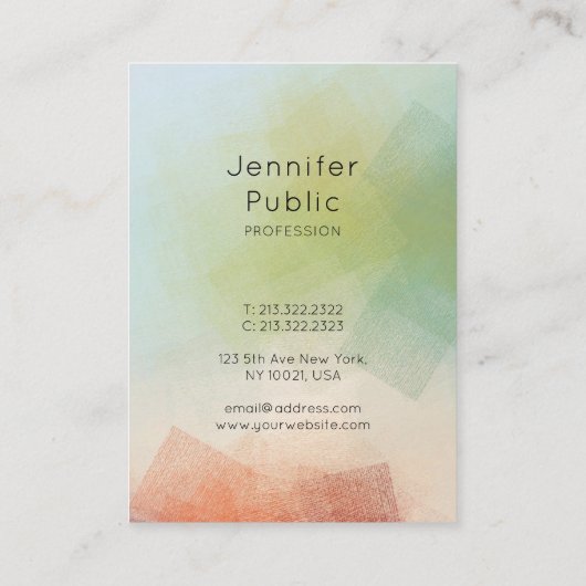 Abstracte kunst Trendy Modern Vertical Typografie Visitekaartje (Achterkant)