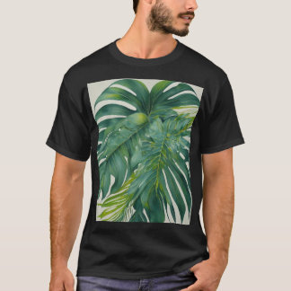 Abstracte kunst tropische bladeren achtergrond. t-shirt