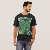 Abstracte kunst tropische bladeren achtergrond. t-shirt (Voorkant volledig)