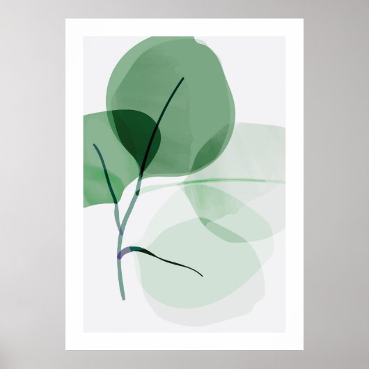 Abstracte kunst tropische bladeren poster (Voorkant)