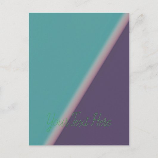 Abstracte Kunst Turkoois Paars Briefkaart (Voorkant)