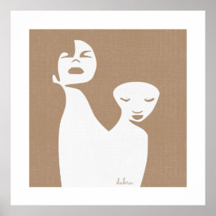 Abstracte kunst Twee zwarte vrouwen Poster