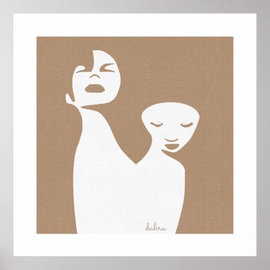 Abstracte kunst Twee zwarte vrouwen Poster (Voorkant)