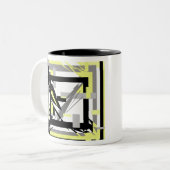 Abstracte Kunst Tweekleurige Koffiemok (Voorkant links)