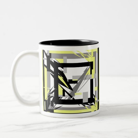 Abstracte Kunst Tweekleurige Koffiemok (Links)