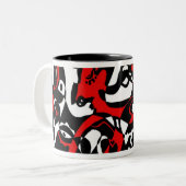 abstracte kunst tweekleurige koffiemok (Voorkant links)