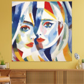 Abstracte kunst Twins Canvas Afdruk (Insitu (Woonkamer))