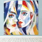 Abstracte kunst Twins Canvas Afdruk (Insitu (Houten vloer))