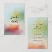 Abstracte kunst Typografie Trendy Modern Verticaal Visitekaartje (Voorkant / Achterkant)