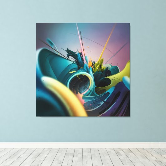 Abstracte kunst-uitbarsting van oneindige energie canvas afdruk (Insitu (Houten vloer))