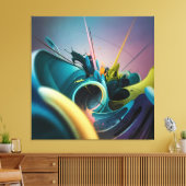 Abstracte kunst-uitbarsting van oneindige energie canvas afdruk (Insitu (Woonkamer))