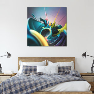Abstracte kunst-uitbarsting van oneindige energie canvas afdruk