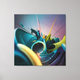 Abstracte kunst-uitbarsting van oneindige energie  canvas afdruk