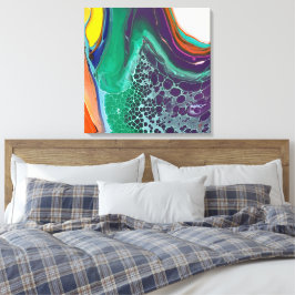 Abstracte Kunst Unieke Kleurrijke Canvasprint Canvas Afdruk