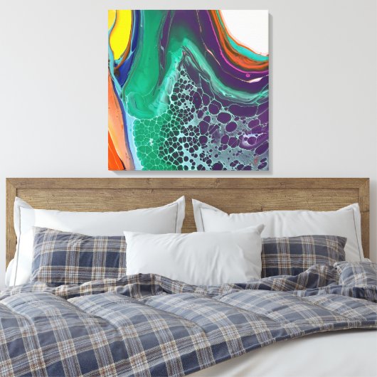 Abstracte Kunst Unieke Kleurrijke Canvasprint Canvas Afdruk (Insitu (Slaapkamer))