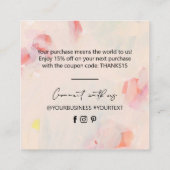 Abstracte Kunst Unique Business Dank u invoegen Ka Vierkante Visitekaartje (Achterkant)