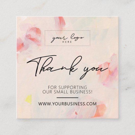 Abstracte Kunst Unique Business Dank u invoegen Ka Vierkante Visitekaartje (Voorkant)