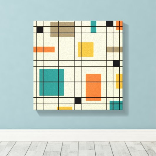 abstracte kunst van 1950 canvas afdruk (Insitu (Houten vloer))