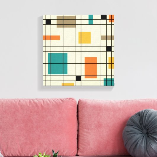 abstracte kunst van 1950 canvas afdruk (Insitu (Woonkamer))